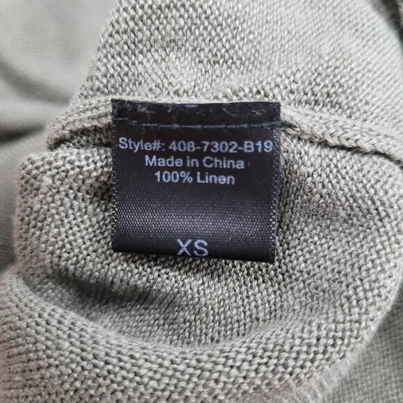Jenni Kayne 100% Linen Everyday T Shirt Dress Sz XS Sage Green Knit Minimalist - Picture 5 of 8